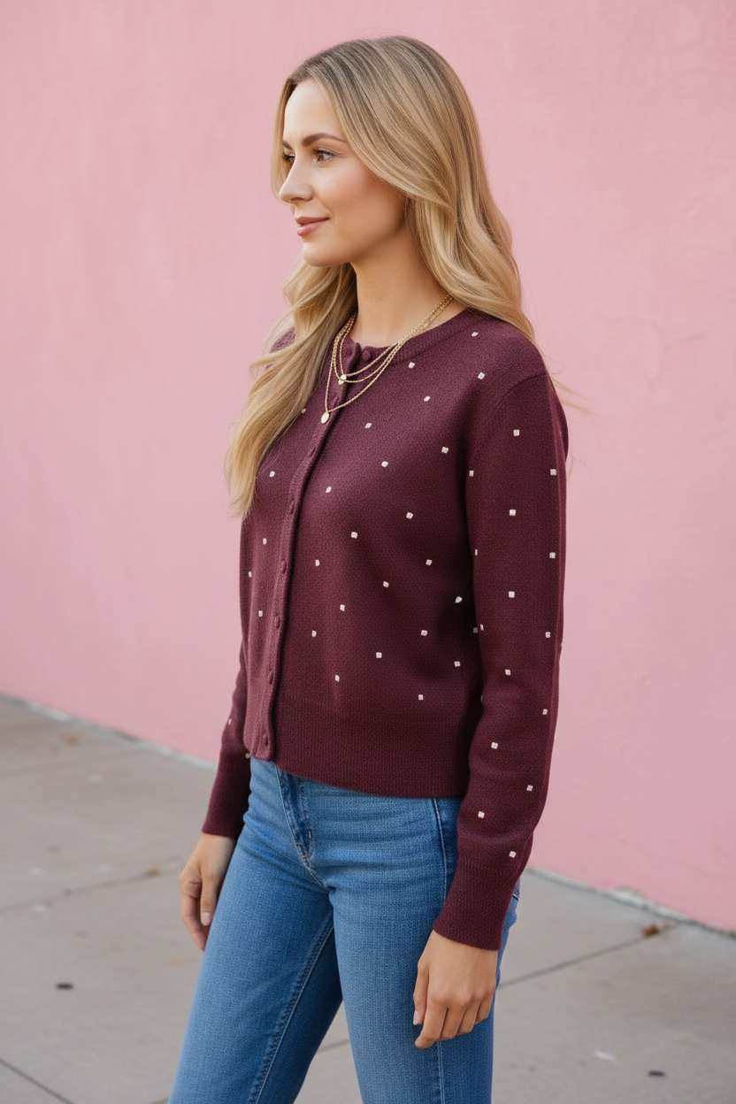 Rosie Polka Dot Sweater Cardigan