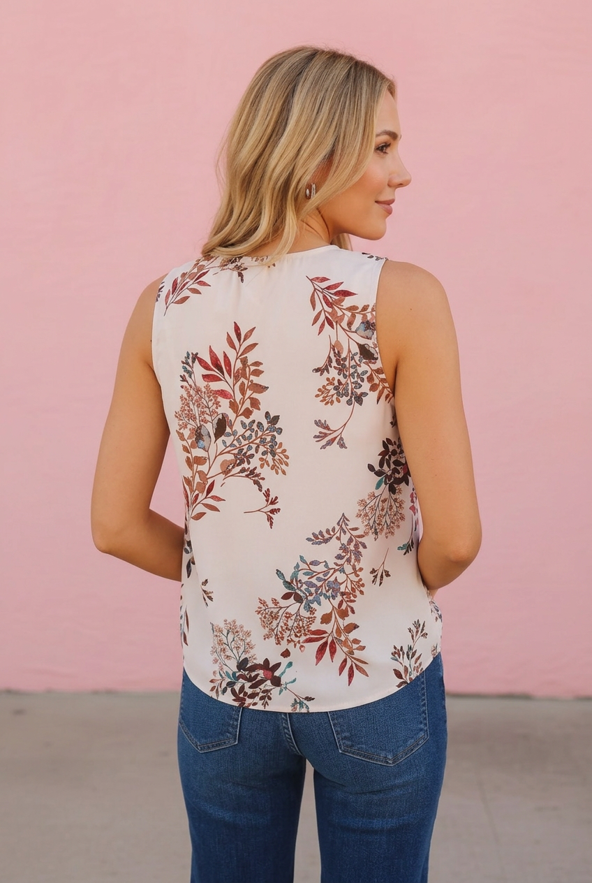 Adalyn Floral High-Neck Blouse