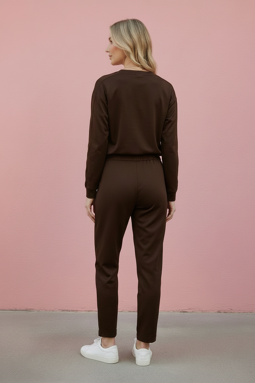 Una Satin Detail Straight Pant