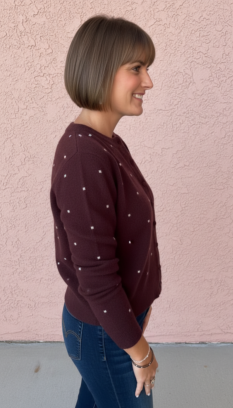 Rosie Polka Dot Sweater Cardigan