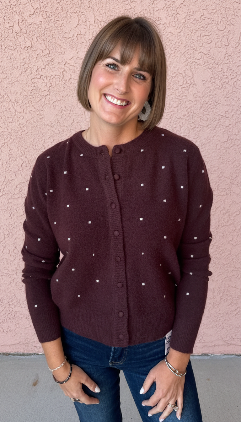 Rosie Polka Dot Sweater Cardigan