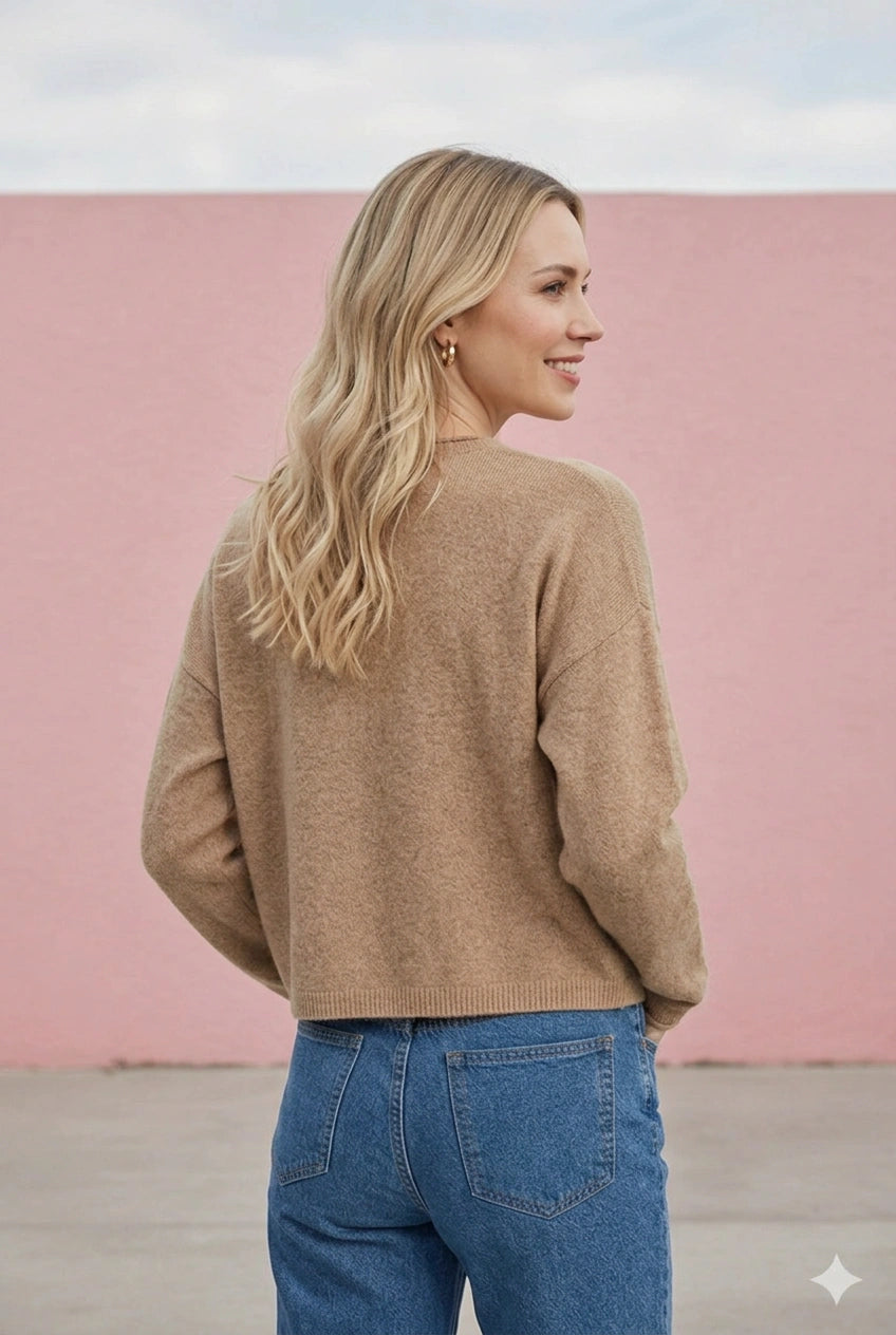 Cabin Button-Up Cardigan in Mocha — cropped button-up cardigan from Thread & Clover boutique