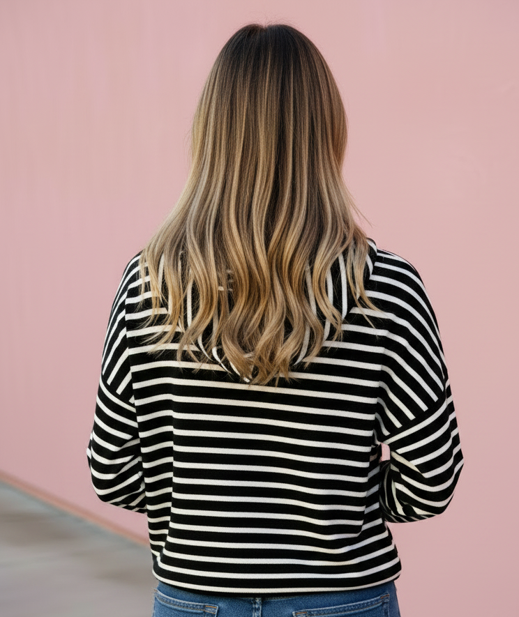Josie Half-Zip Stripe Hoodie