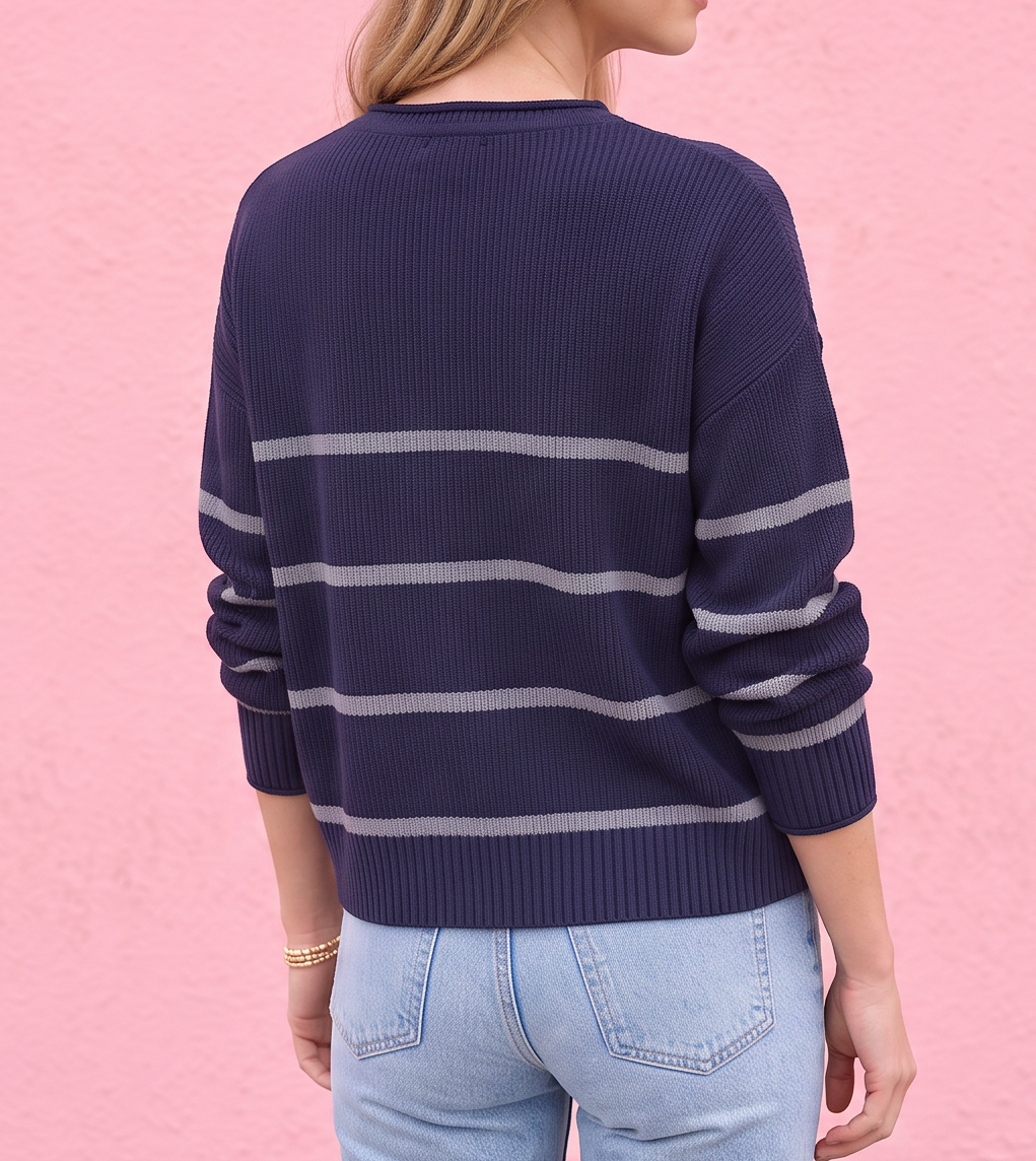 Elena Stripe Crew Sweater