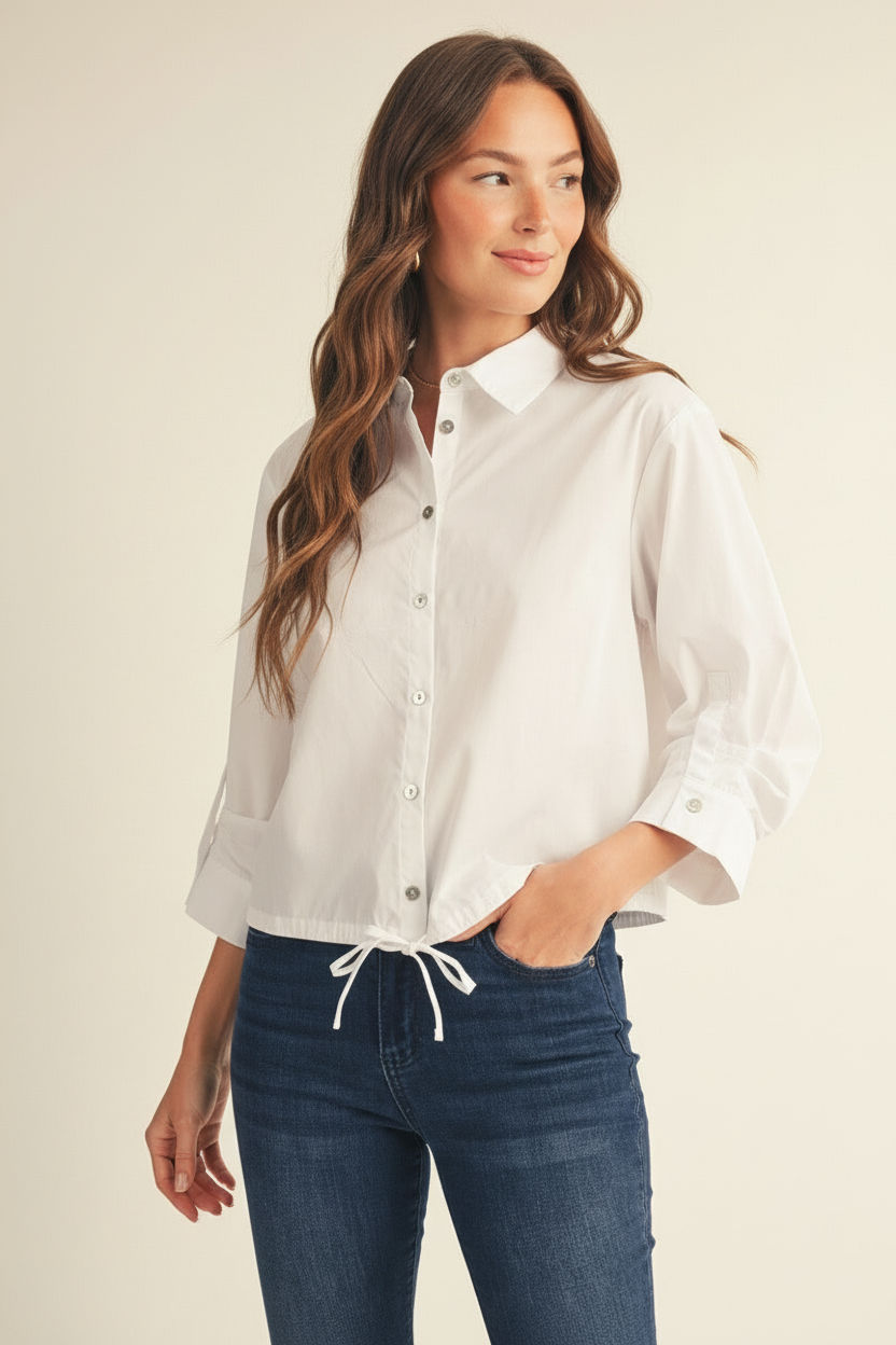 Delia Drawstring Waist Shirt