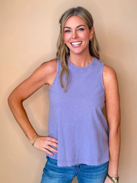 Perfect Layer Tank in dusty violet — flowy cotton tank top from Thread & Clover boutique