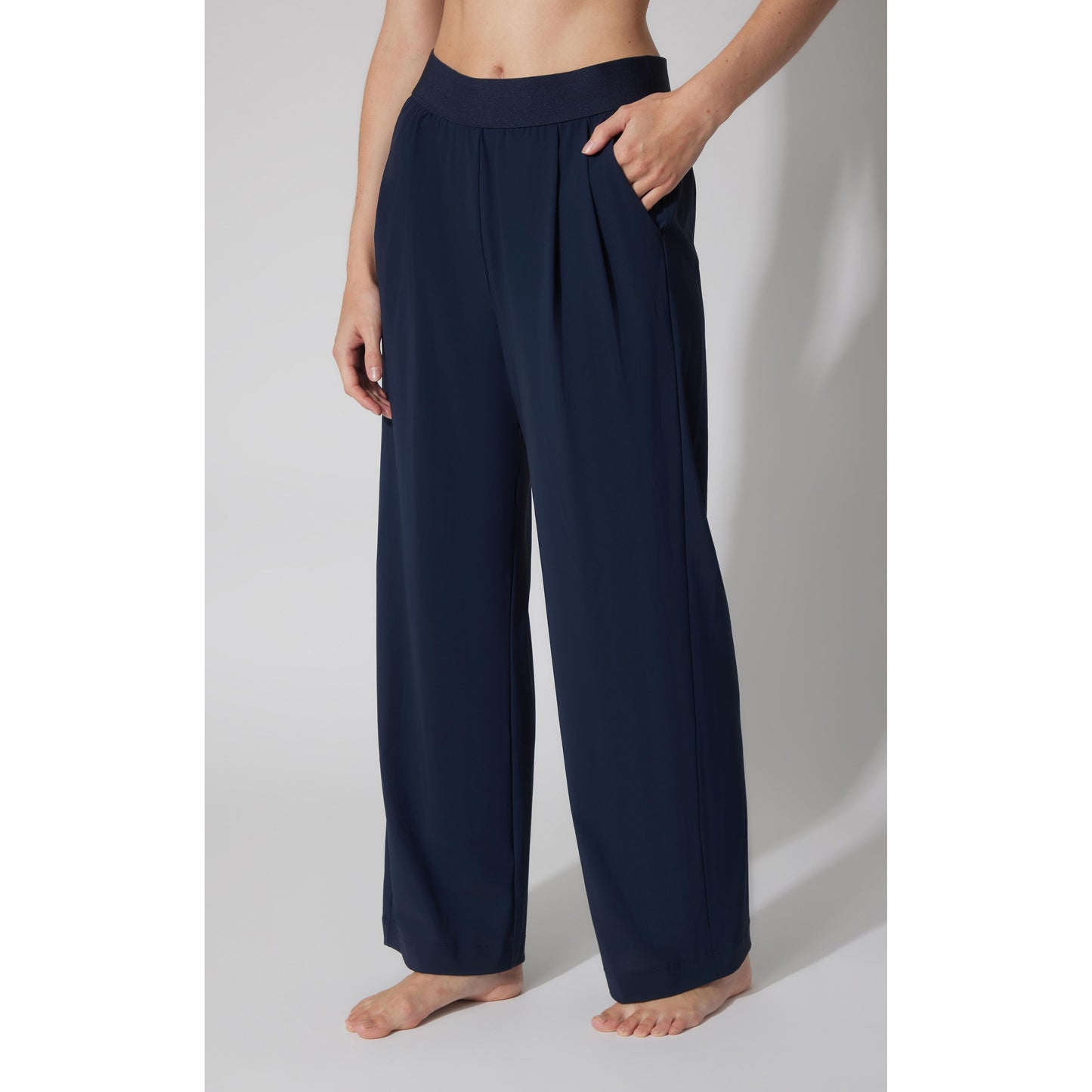 Return to Office Pants in pleated khaki — polished stretch trouser from Thread & Clover boutique